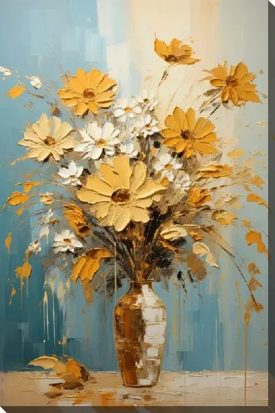 Картина маслом Букет цветов в вазе №34