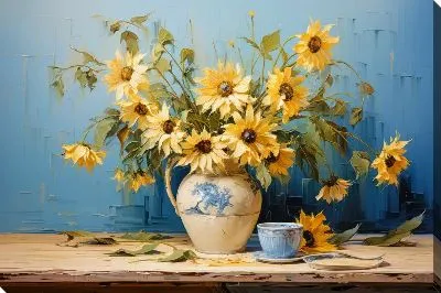Картина маслом Натюрморт с подсолнухами №21