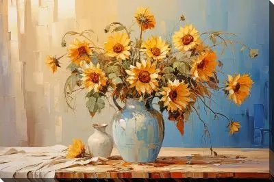 Картина маслом Натюрморт с подсолнухами №22