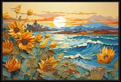 Подсолнухи и морские волны