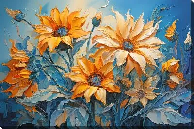 Картина маслом Подсолнухи №200