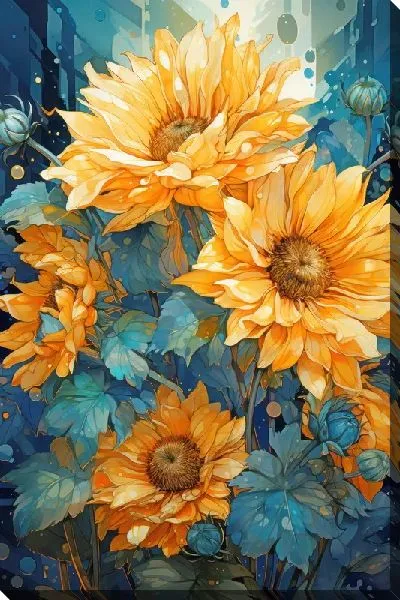 Картина маслом Подсолнухи №2001