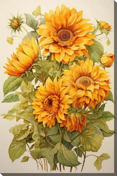 Картина маслом Подсолнухи №201