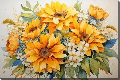 Картина маслом Подсолнухи №202