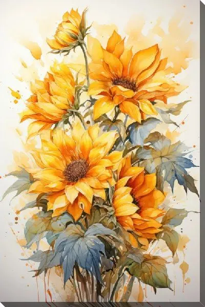 Картина маслом Подсолнухи №205