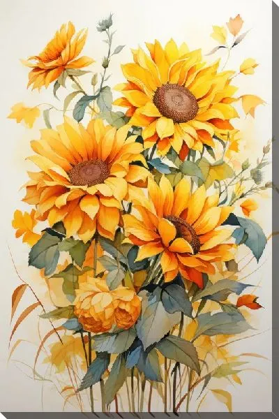 Картина маслом Подсолнухи №208