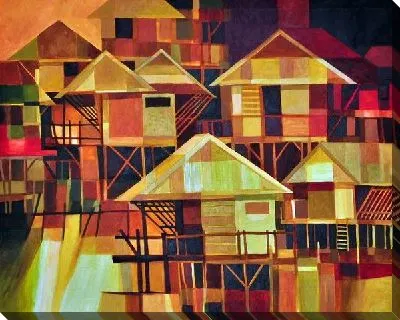 Картина маслом Дома (Houses)