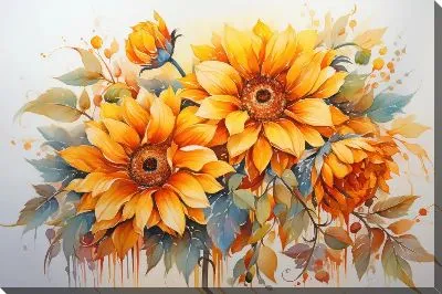 Картина маслом Подсолнухи №210