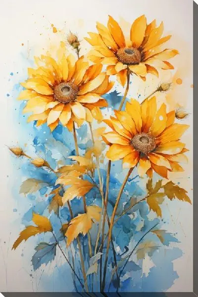 Картина маслом Подсолнухи №211