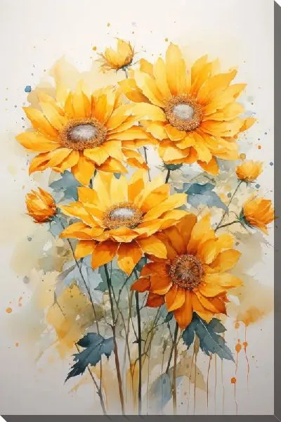 Картина маслом Подсолнухи №212
