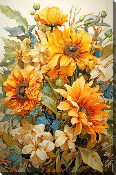 Картина маслом Подсолнухи №214