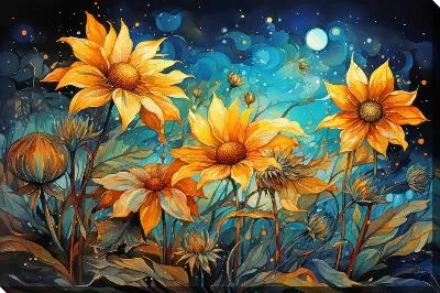 Картина маслом Подсолнухи №215