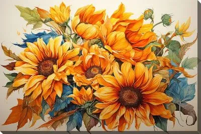 Картина маслом Подсолнухи №217