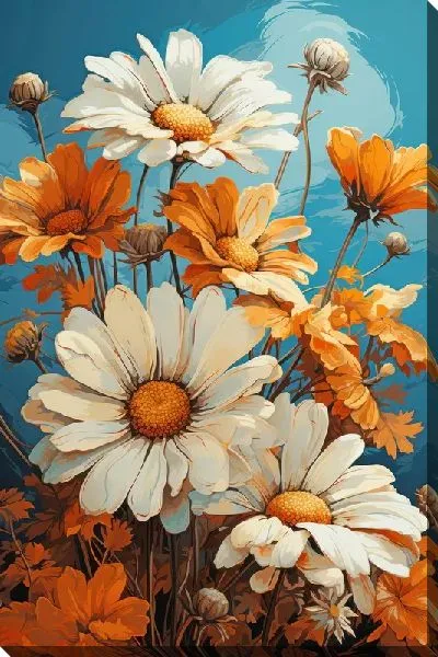 Картина маслом Ромашки №150