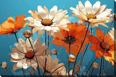 Картина маслом Ромашки №152