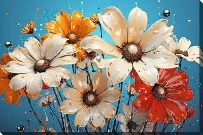 Картина маслом Ромашки №154