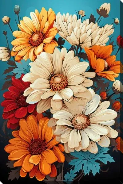 Картина маслом Ромашки №156