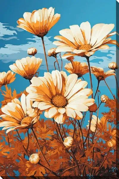 Картина маслом Ромашки №159