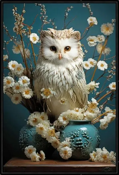 Картина Сова и ромашки №2