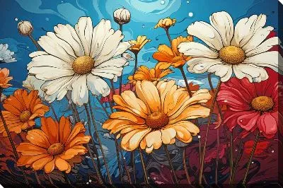 Картина маслом Ромашки №161