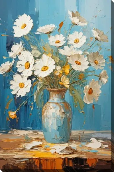 Картина маслом Ромашки №163