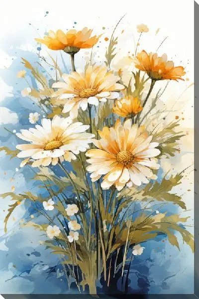 Картина маслом Ромашки №174