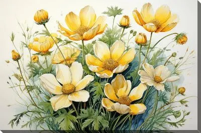 Картина маслом Ромашки №179