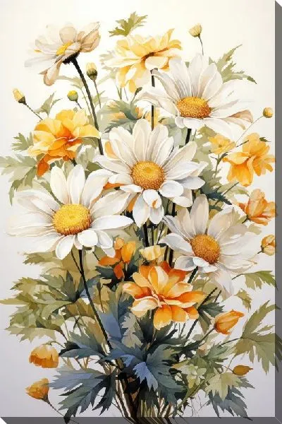 Картина маслом Ромашки №180