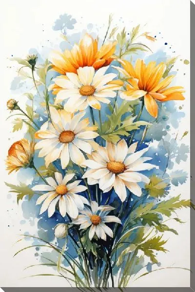 Картина маслом Ромашки №184