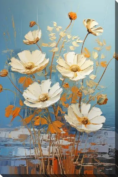 Картина маслом Белые маки №191