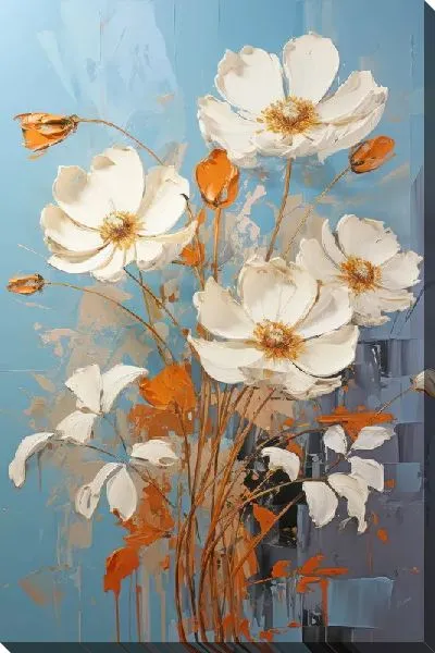 Картина маслом Белые маки №192