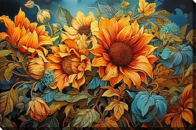 Картина маслом Подсолнухи №250