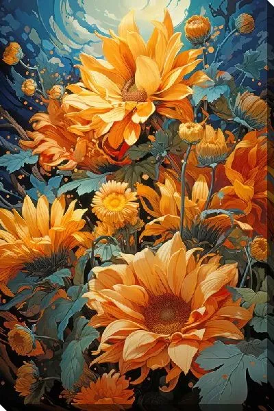 Картина маслом Подсолнухи №251