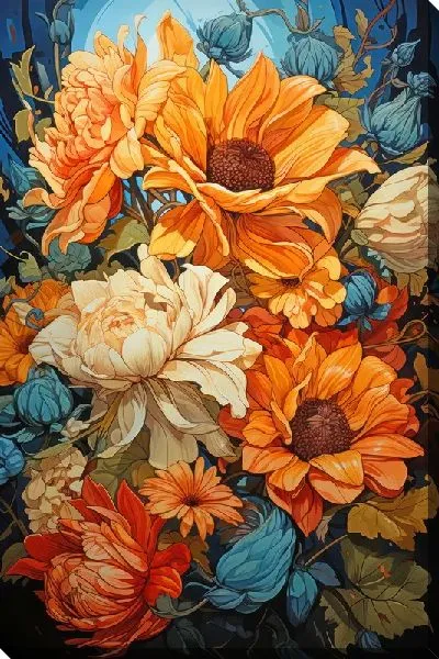 Картина маслом Подсолнухи №253