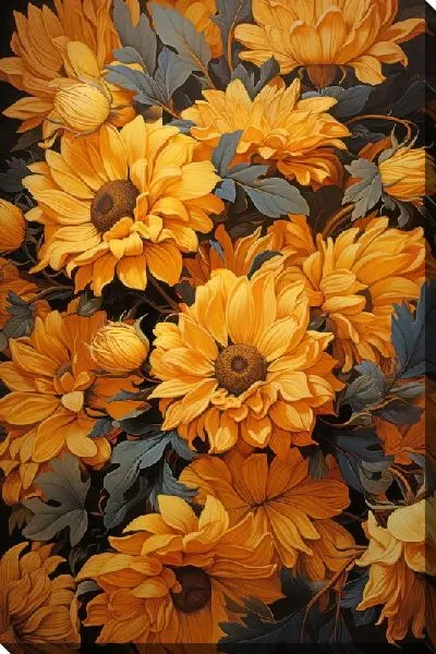 Картина маслом Подсолнухи №254