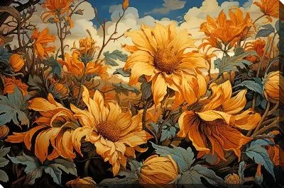 Картина маслом Подсолнухи №255