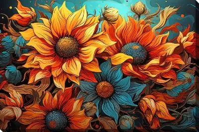 Картина маслом Подсолнухи №262