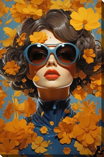 Картина маслом Девушка и подсолнухи №11