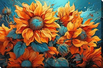 Картина маслом Подсолнухи №270