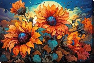 Картина маслом Подсолнухи №271