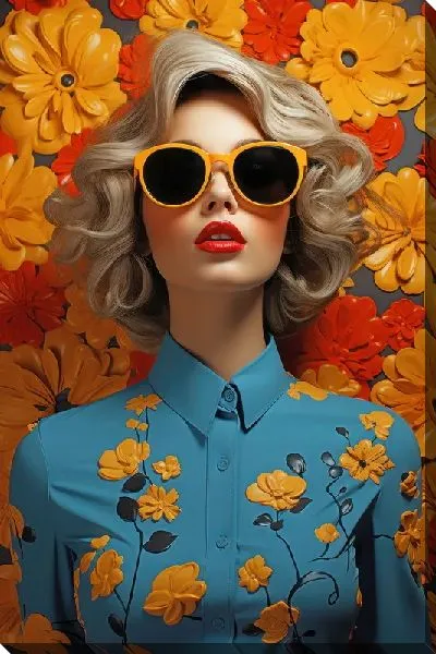 Картина маслом Девушка и подсолнухи №12