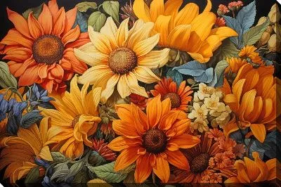 Картина маслом Подсолнухи №273