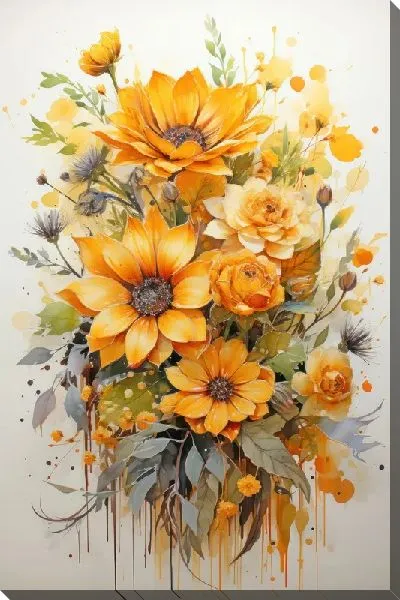 Картина маслом Подсолнухи №274