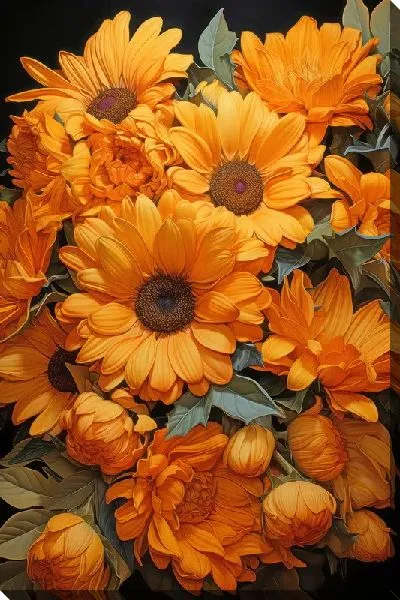 Картина маслом Подсолнухи №276