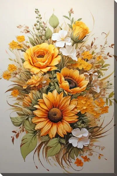 Картина маслом Подсолнухи №278