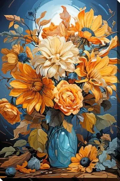 Картина маслом Букет в винтажном стиле №5