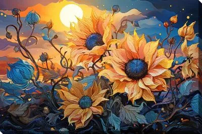 Картина маслом Подсолнухи №280