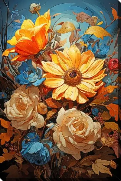 Картина маслом Подсолнухи №281