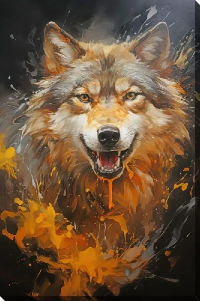 Картина маслом Арт волк №2