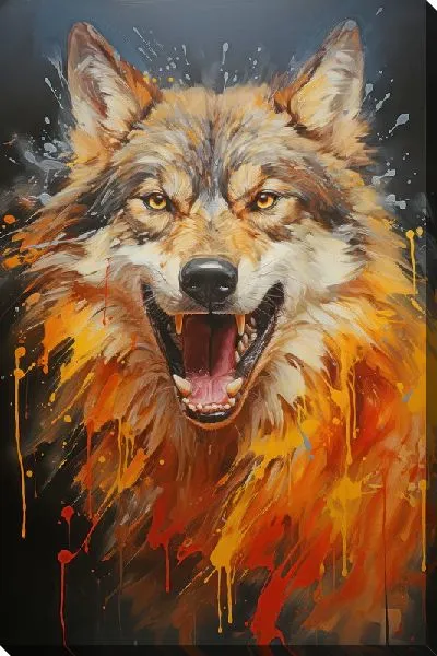Картина маслом Арт волк №6